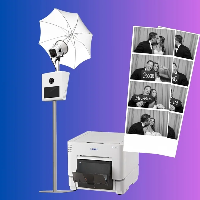 Photo booth unit with built-in photo printer